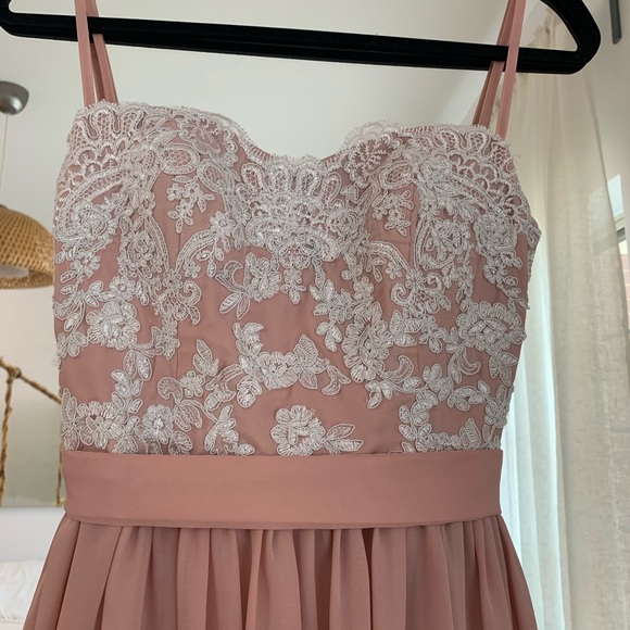 Dusty Rose Pink Long Dress Gown - Picture 4 of 14